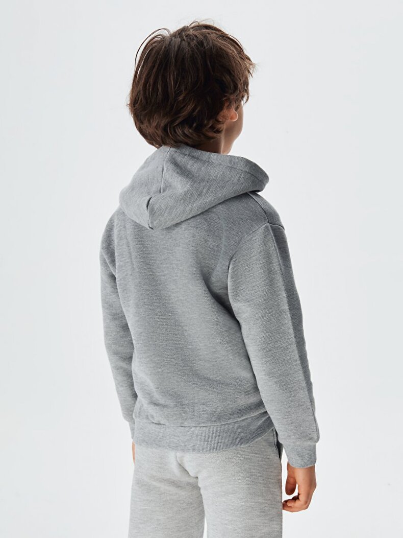 Grau Strickjacke