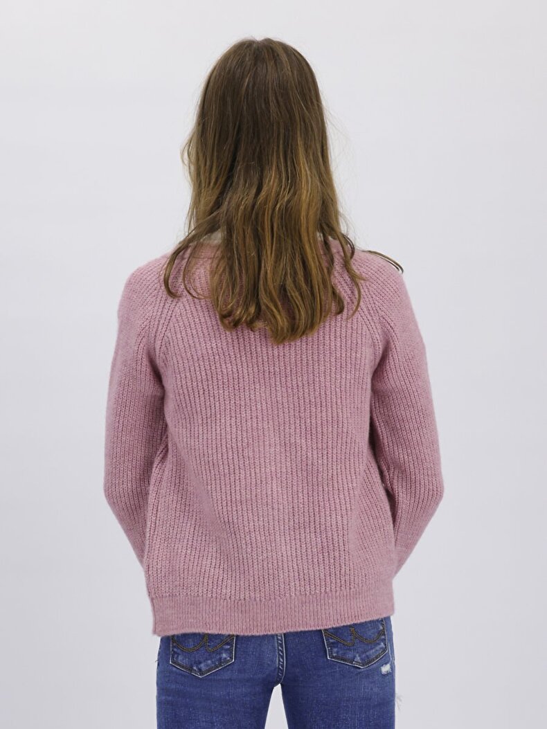 Buttoned Knitted Pink