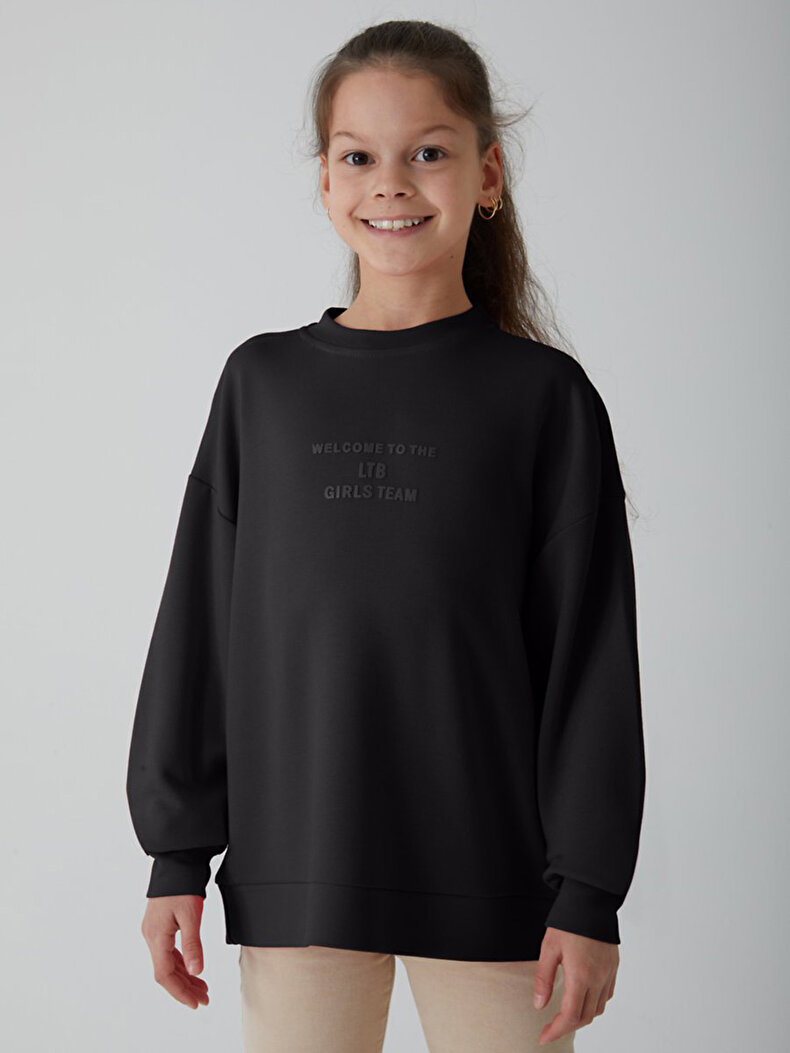 Black Sweatshirt | Sweatshirt KIDS | LTB · Girl 
