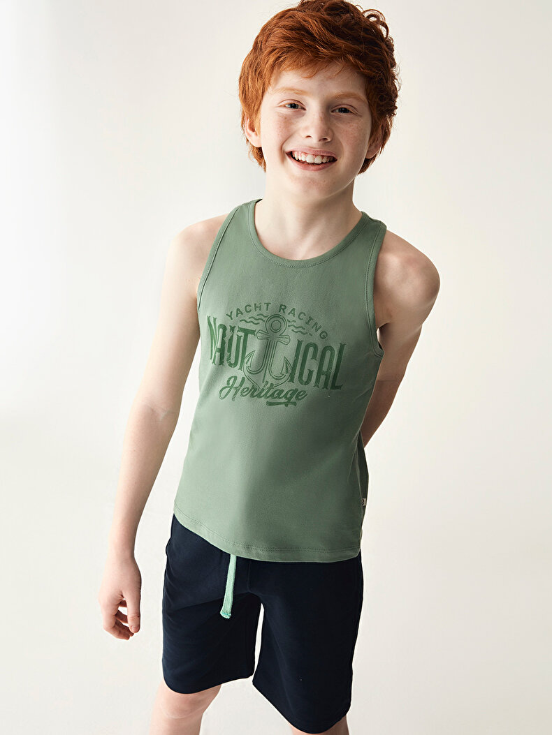 Sleeveless Grün Unterhemd