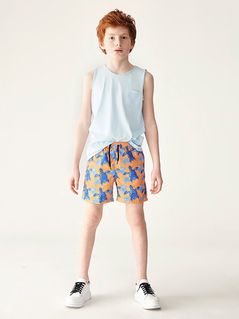 Sleeveless Round Collar Blauw Atleet