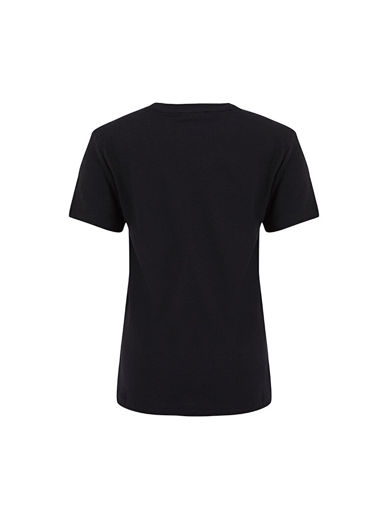 Graphic Print Short Sleeve Zwart T-shi̇rt