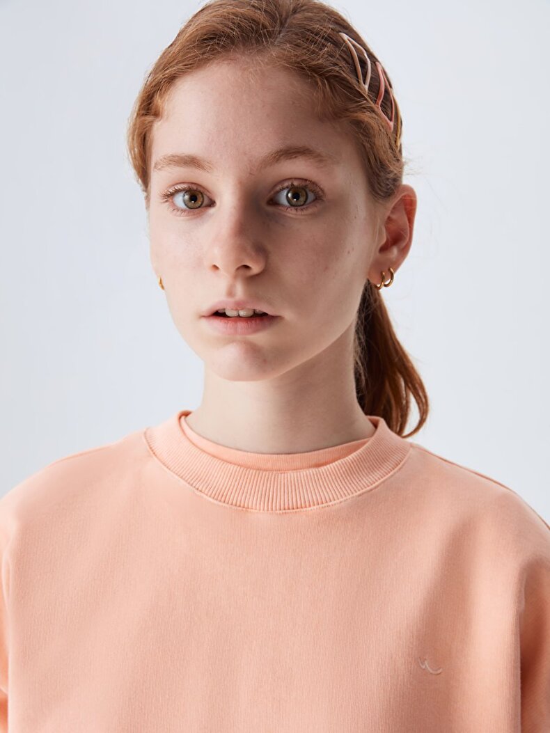 Long Sleeve Orange Sweatshirt